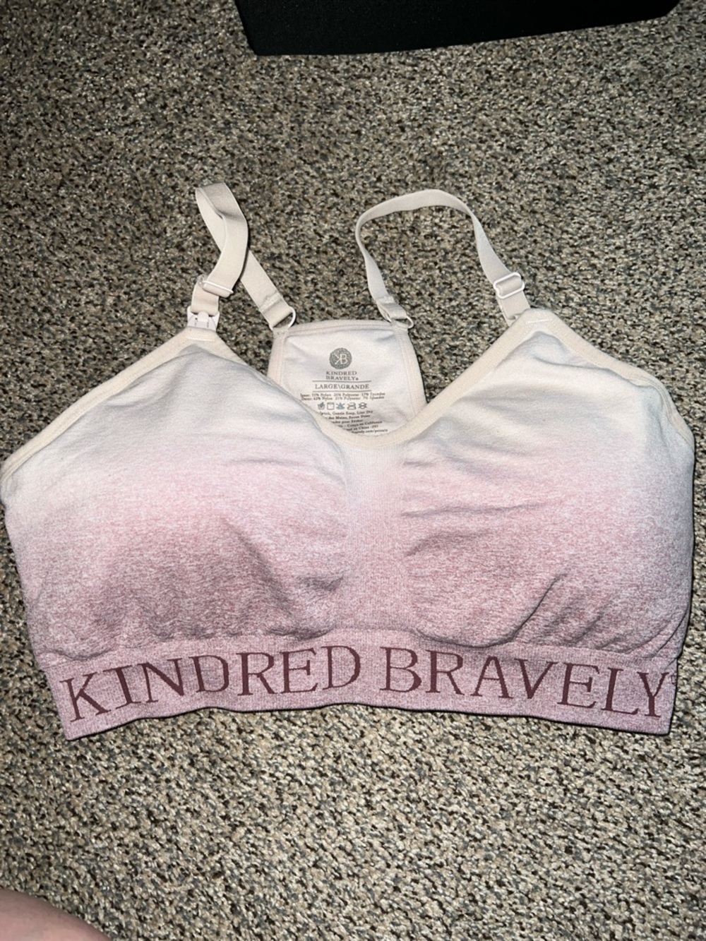 Kindred Bravely Pink Ombre Nursing and pumping bra